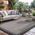 thumbnail image 4 of Indoor Outdoor Rug  8x10 Bordered Gray Modern Area Rugs For And Patios Kitchen Hallway Mats Washable Porch Deck Outside Carpet (bordered Grey 8 X 10), 4 of 9