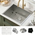 thumbnail image 2 of KRAUS Standart PRO 25" Drop In / Top Mount 16 Gauge Deep Laundry Utility Stainless Steel Kitchen Sink, 2 of 8
