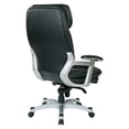 thumbnail image 2 of Office Star Products Executive Bonded Leather Chair with PU Padded Arms and Coated Base (Titanium/Black), 2 of 3