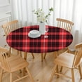 thumbnail image 3 of Buffalo Plaid Round Fitted Table Cover - 100% Waterproof, Easy-Clean Surface for Kids & Pets, 3 of 5