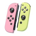 thumbnail image 1 of Manette Joypad (L/R) pour Manette Nintendo Switch, Manette de Jeu Sans Fil Rose/jaune, 1 of 7