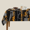 thumbnail image 3 of Wukai Yellow Excavator Waterproof Tablecloth for Kitchen Dining, Fits Square Tables for 2-4 Seats -54"x54", 3 of 7