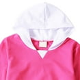 thumbnail image 7 of Ulanda Girls Oversized Hoodie Little & Big Kids Color Block Hooded Sweatshirts Trendy Long Sleeve Pullover with Pocket (Hot Pink, 13-14 Years), 7 of 7