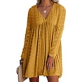 thumbnail image 1 of Qiylii Women Summer Tunic Dresses V Neck Ruffle Sleeve Casual Loose Boho Beach Short Swing Shift Dress, 1 of 7