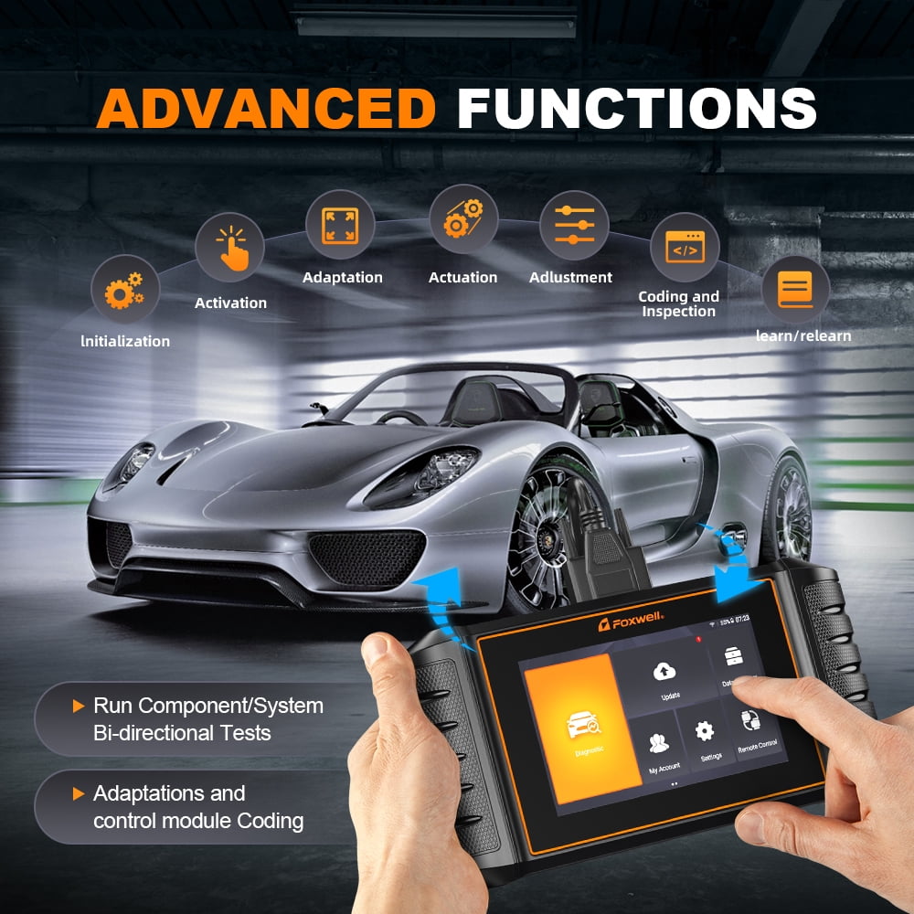 Foxwell NT710 OBD2 Scanner Automotive Bi-Directional Control Scan Tool for Acura Honda Scanner Car Full System Scanner 30 Reset Services JOBD Code Reader Fits for Honda Acura Upgraded NT510 Elite