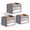 Herringbone Gray-11"L x 11"W x 8"H-3 PACK, variant on Foldable Storbr Window Herringgray Medium 3-pack