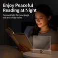 thumbnail image 3 of Flat Book Light, Rechargeable LED Reading Light with 3 Colors & Timer, Dimmable Full Page Panel Clip-On Light for Reading in Bed at Night, 3 of 7