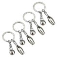 thumbnail image 2 of 4 Pcs Basketball Keychains Boys Novelty Bag Charm Handbag Charms Souvenir Keychain Personalized Baseball Keychain, 2 of 3