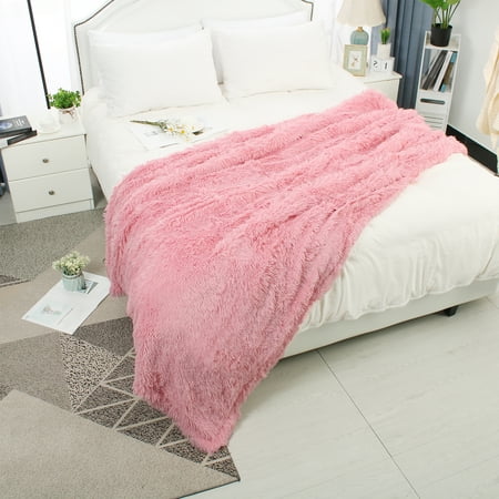 Soft Warm Decorative Long Shaggy Faux Fur Queen Size ...