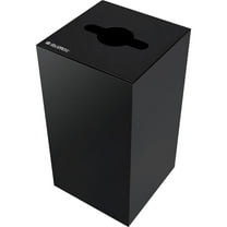 Global Industrial Square Recycling Can with Mixed Recycling Lid 28 Gallon Black