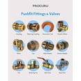 thumbnail image 5 of [Paquete De 10] Procuru 1/2 Pulgadas Pushfit Codo De 90 Grados Push-To-Connect Accesorio De Latón Para Tuberías De Cobre Pex Cpvc Pe-Rt (8X2012-10P), 5 of 5