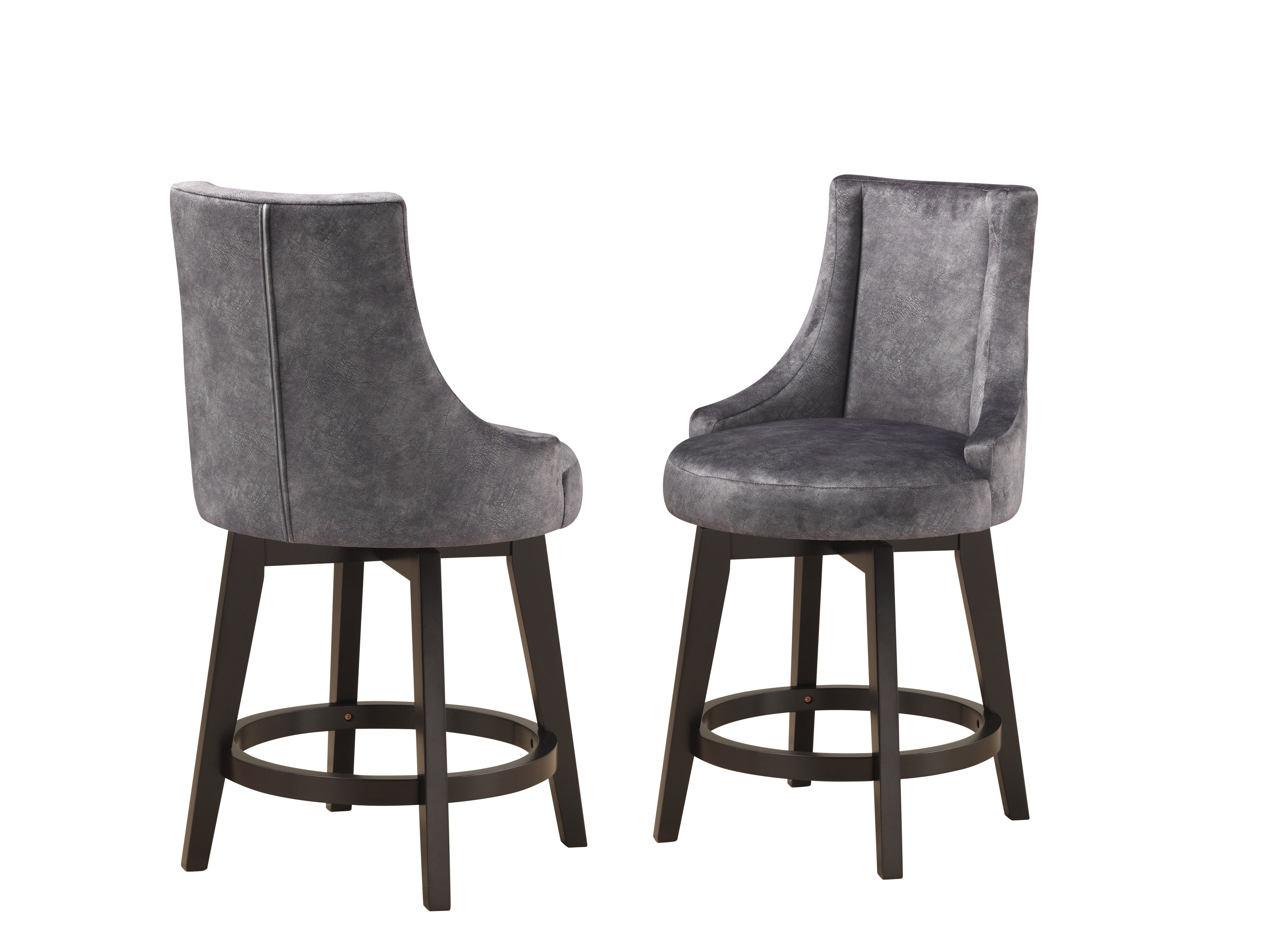 gray fabric counter height stools