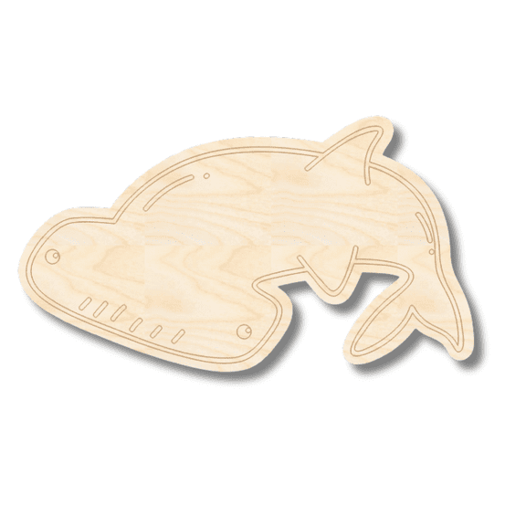 Unfinished Wood Etched Hammerhead Shark Shape | Paint By Line Crafts 12" / 1/4"