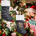 thumbnail image 5 of WMGHA Christmas Stocking with White Plush Velvet Black Fabric Letter Design Christmas Ornament Cute Hanging Decoration for Xmas Tree Festive Bag for Holiday Gift, 5 of 9