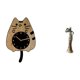 thumbnail image 1 of Reloj de pared decorativo con forma de gato, colgante de madera, moderno, para escritorio, figura africana, artesanía artística en resina, ideal para, 1 of 8