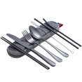 thumbnail image 1 of Ensemble de Couverts en Acier Inoxydable Incluant Fourchette Couteau Cuillères Brosse Baguettes, 1 of 1