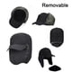 thumbnail image 3 of Gorra de piel sintética sencilla con visera y funda de esquí resistente al viento para hombre, 3 of 5