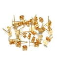 thumbnail image 1 of Injueey 100 juegos de pendientes de base en blanco para hacer postes, tapones para pendientes, conector inferior, accesorio para pendientes, suministros Artesanía Color Dorado/ 5mm Injueey HA061131-10, 1 of 6
