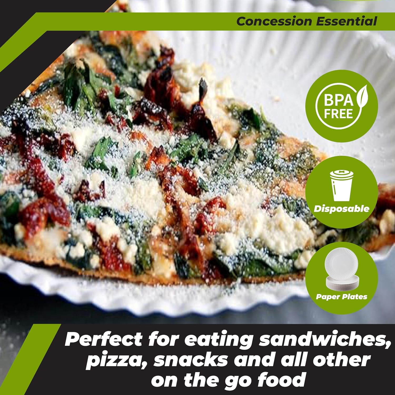 9 Inch Paper Plate Uncoated Plates White, 200ct