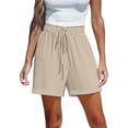 thumbnail image 2 of Womens Shorts Summer Casual Loose Elastic Waist Drawstring Comfy Lightweight Beach Shorts with Pockets, 2 of 9