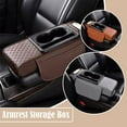 thumbnail image 3 of Universal Multifunctional Auto Center Console Armrest Pillow with Cup Holder and Storage - PU Leather, 37.5*15.5*6cm, Orange/Grey/Wine Red/Beige/Black/Coffee/White, 3 of 9