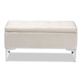 thumbnail image 4 of Bowery Hill Beige Velvet Silver Finished Storage Ottoman, 4 of 11