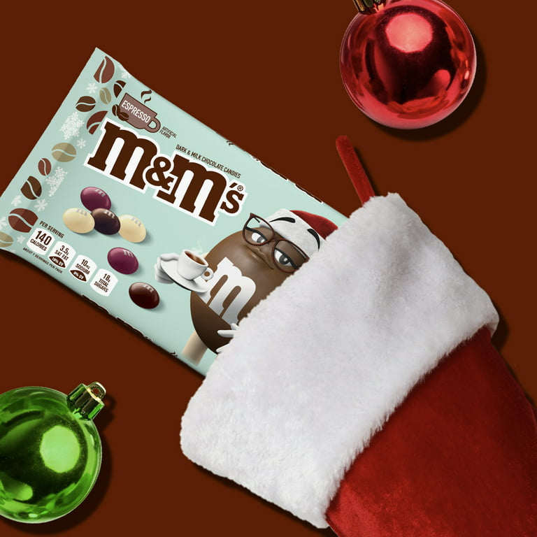 M&M'S Dark Chocolate Christmas Candy, Sharing Size, 10.1 oz Resealable Bag