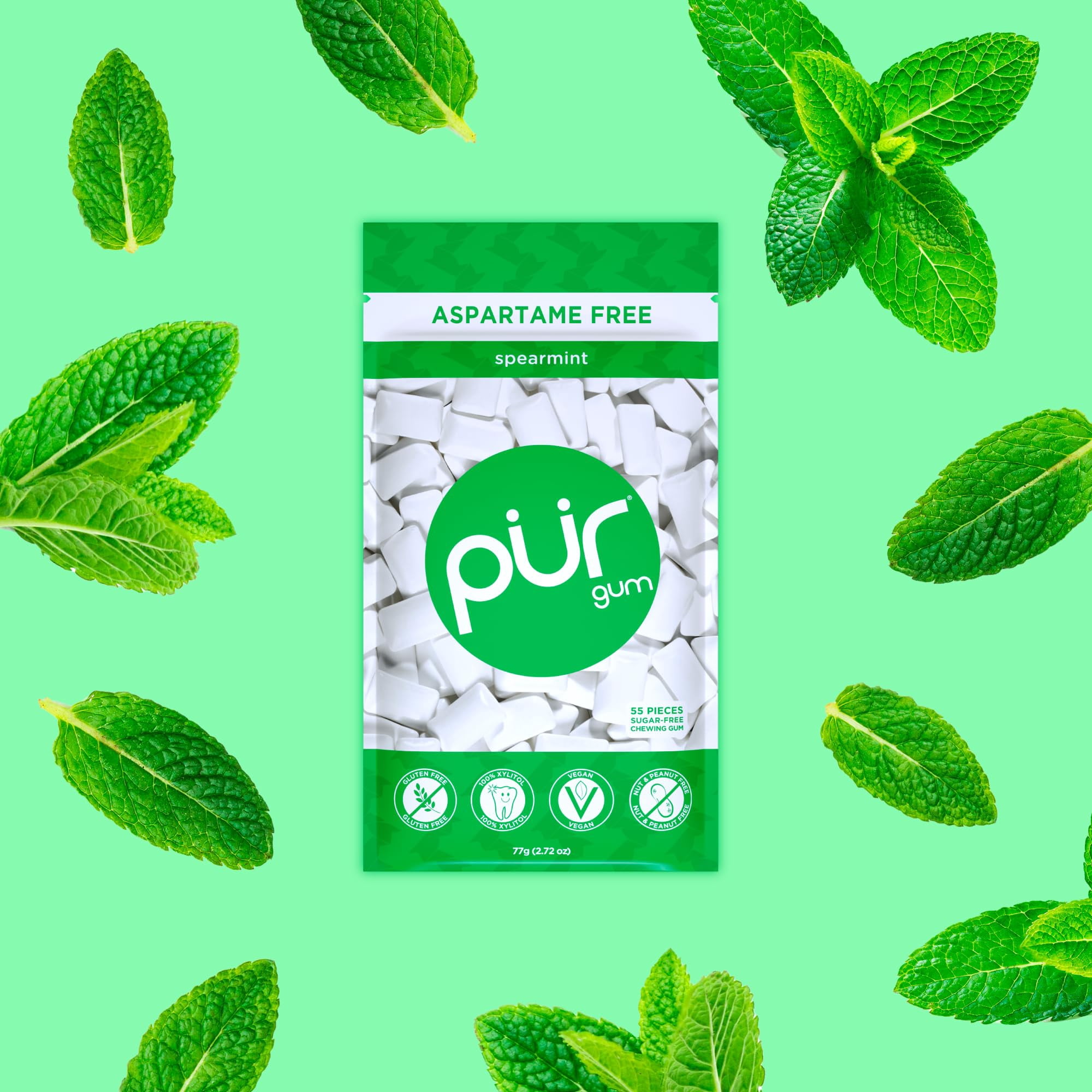 PUR Gum, Aspartame Free Chewing Gum, 100% Xylitol