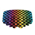thumbnail image 5 of Rainbow Checkered Pattern Round Tablecloth 60"x60",Wrinkle Wipeable Table Cloth for Kitchen Dining Room Picnic Patio Party, 5 of 6