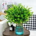 thumbnail image 3 of 12 Bundles Greenery Artificial Plants Outdoors, Eucalyptus Stems UV Resistant Fake Foliage Plants Faux Boxwood Shrubs Indoor Decorations Artificial Flowers for Garden Pot Porch Fence Hanging Planter, 3 of 8