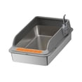 thumbnail image 1 of Caja de arena para gatos, bandeja de arena para gatos, portátil, para gatos pequeños y grandes, bacinilla para gatos, frente rebajado con protección y Gris oscuro, 1 of 8
