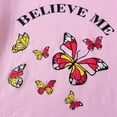 thumbnail image 6 of Toddler Girls' Outfits Butterfly Letter Print Embroidered T Shirts and Denim Shorts With Adjustable Belt Size 3-4T, 6 of 6