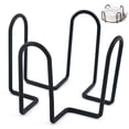 thumbnail image 1 of Portavasos de metal de hierro negro para posavasos redondos y cuadrados, admite múltiples tamaños y tipos, estilo de hierro forjado de cuatro postes, 1 of 7