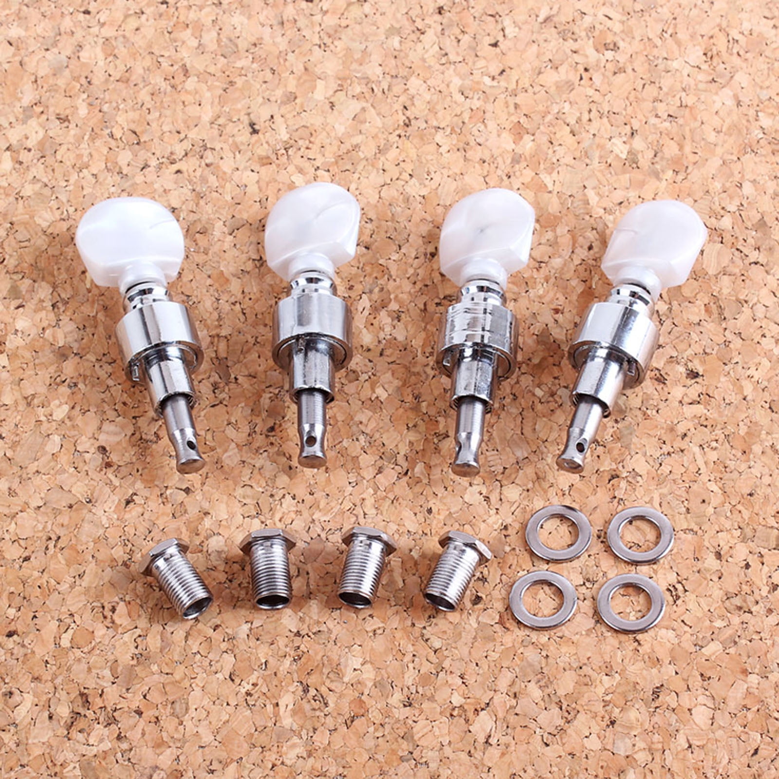 4Pcs/pack Banjo Tuner Banjo Geared Machine Pearled Pegs Tuning 4 Head Tuner Tone Keys Musical Instrument Accessories Set