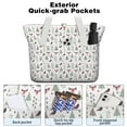 thumbnail image 2 of Tote Bag for Women - Christmas Forest Pattern Shoulder Bag - Large Utility Work Duffle Bag with Zipper Handbag for Travel, Work, Sprots, 2 of 5
