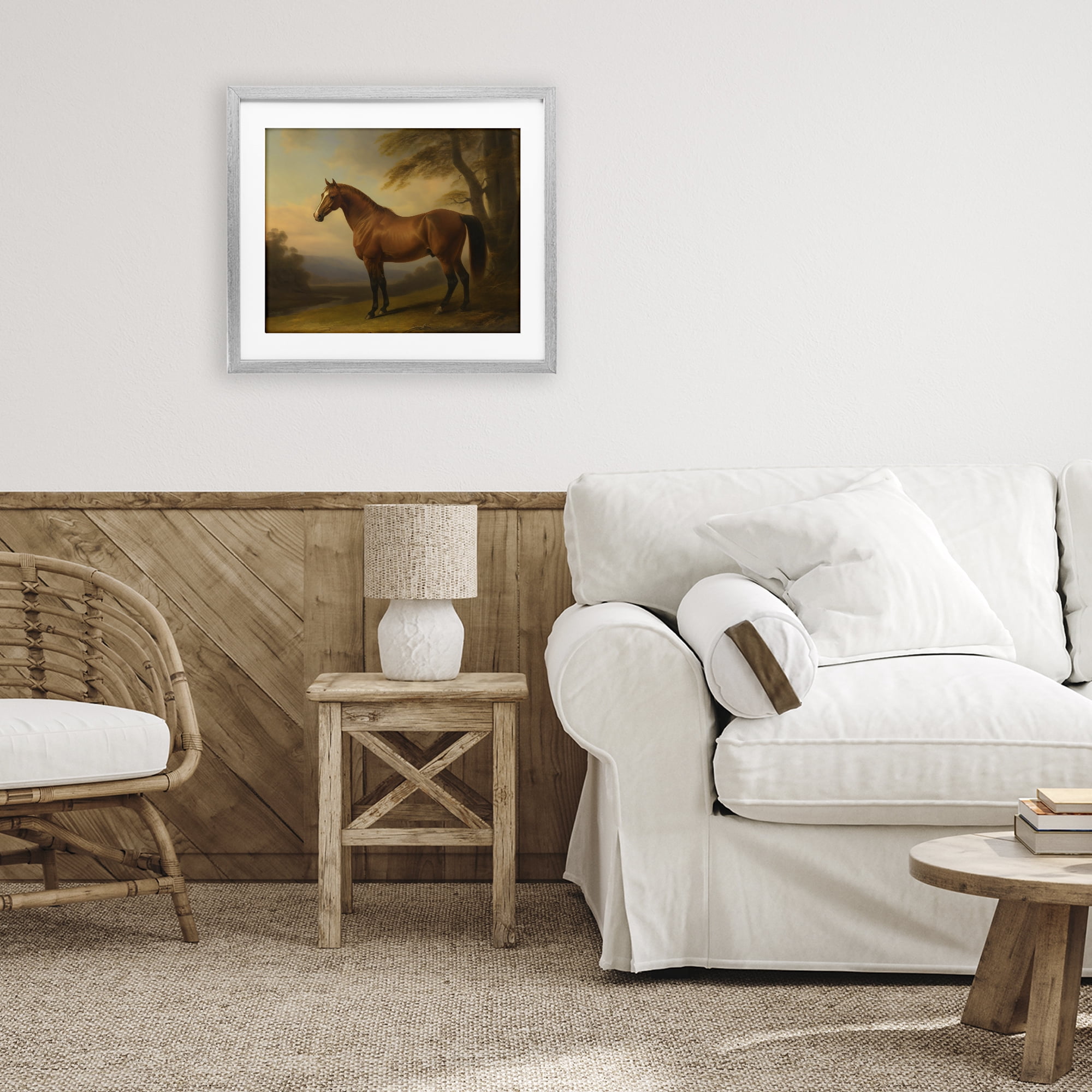 Stupell Industries Vintage Chestnut Horse Gray Framed Print Under Glass, design by Creative Studio