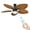 Brown, variant on Uforic 52" Tropical Ceiling Fan with Light and Remote,5 Palm Leaf Blades Energy-efficient ceiling fan