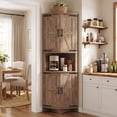 thumbnail image 3 of Ataucjin 65" Tall Corner Cabinet with Doors, Farmhouse Corner Cupboard Pantry Storage Cabinet with Adjustable Shelves for Bathroom Kitchen Living Room, 3 of 7