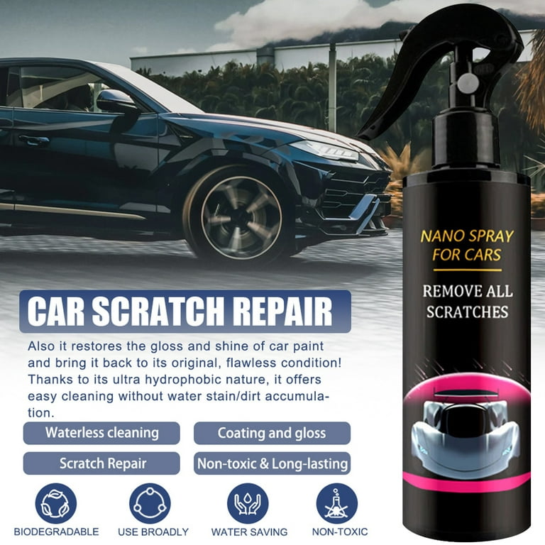 Car Scratch Remover-Effective Repair-Odourless Nano Spray Vehicle Scratch  Repair Spray Kit with Sponge and Cloth Car Scratch Paint Cleaner for Wheel  Metal Engine 30ml/120ml/250ml 