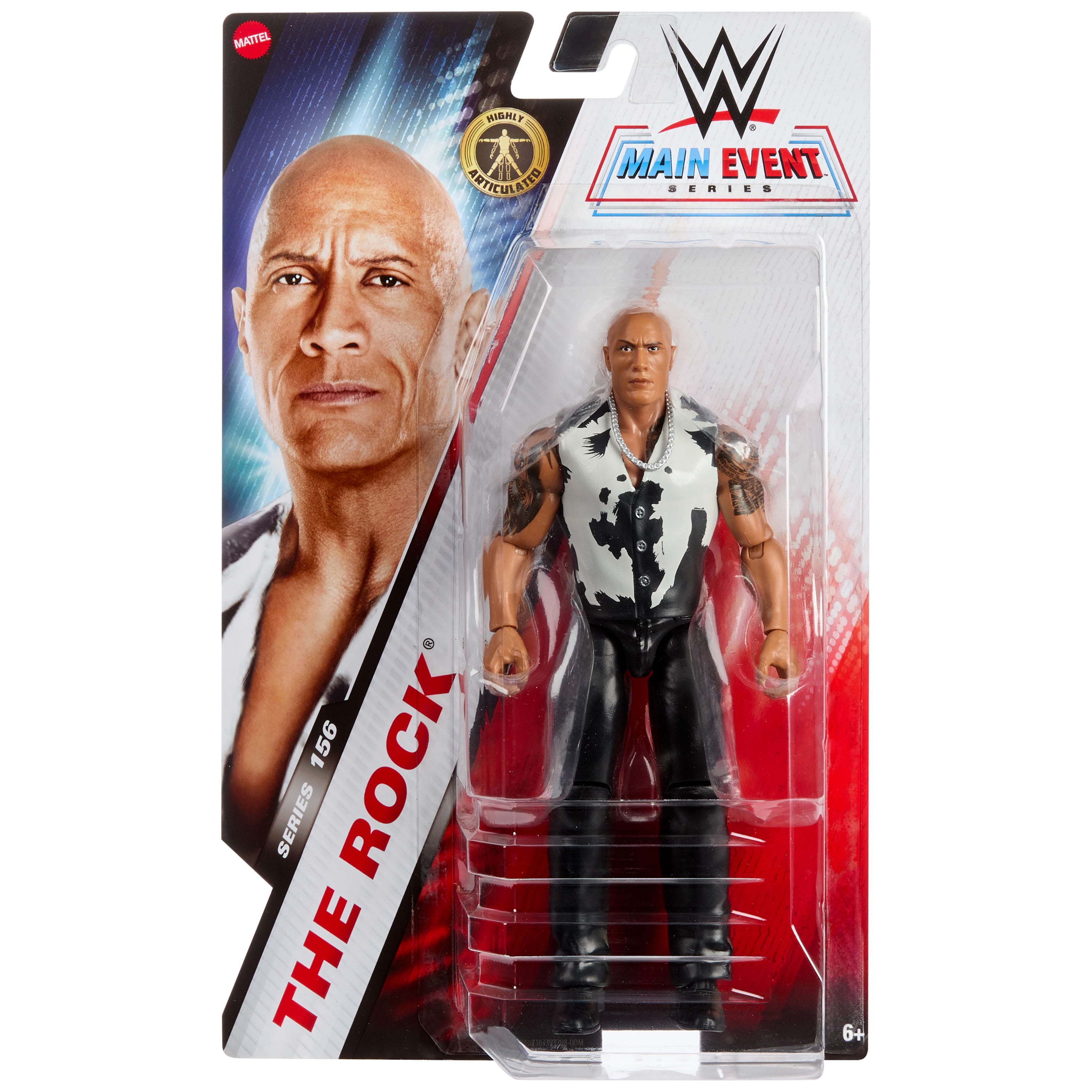 WWE The Rock Action Figure, Main Event Series #156, 6-inch Collectible with Articulation