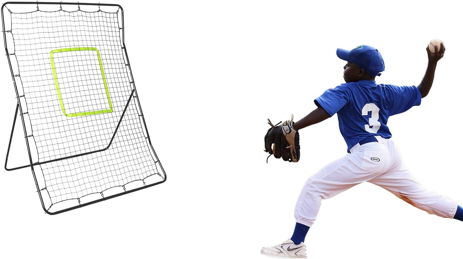OYE Baseball Rebound Net - Bigger Baseball Pitching Net - Baseball Softball Rebounder - Rebound Trainer for Kids and Adults - Pitcher Throwing Practice Trainer