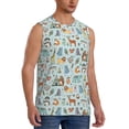 thumbnail image 2 of Yiaed Tribal Animals Print Men's Singlet Vests Summer Running Muscle Tank Tops Gym Undershirt Round Neck Sleeveless for man, 2 of 5