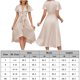 thumbnail image 2 of Vestido de mujer A Line Bow V Neck Vestidos casuales Moda para cóctel (Beige S) FLhrweasw Para estrenar, 2 of 8