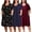 Set3, variant on Womens Plus Size Nightgowns V Neck Short Sleeve Sleepwear Printed Sleepwear with Pockets, 3 Pack