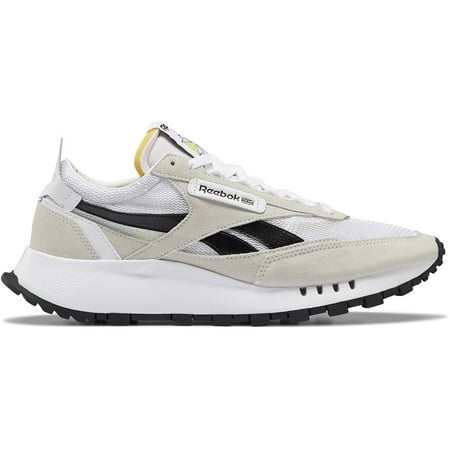 Mens Reebok CL LEGACY Shoe Size: 11 Ftwr White - Core Black - Acid Yellow Fashion Sneakers