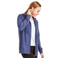 thumbnail image 2 of Women's Thin Cotton Zip Up Hoodie Jacket (M, Denim), 2 of 4