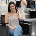 thumbnail image 2 of OmySalon Hydraulic Styling Chair for Hair Salon, Modern Hairdressing Barber Chair Square Base, 360 Degrees Swivel, Beauty Spa Equipment, 2 of 9