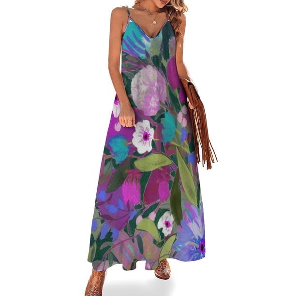 Moonlight Glory - Vestido sin mangas rosa y morado Vestido largo de verano para mujer Vestido de verano Vestidos largos Ropa de mujer