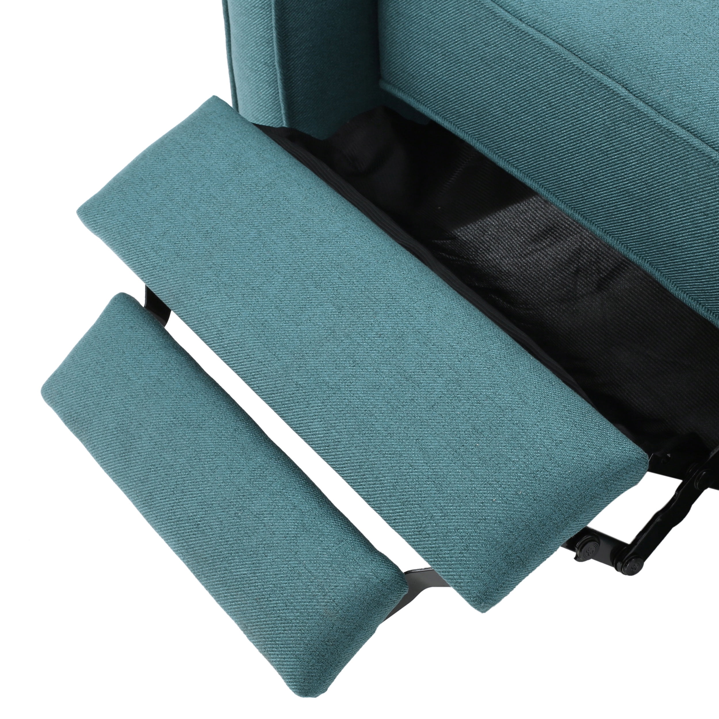 Noble House Kyley Fabric Recliner, Set of 2, Dark Teal, Dark Brown
