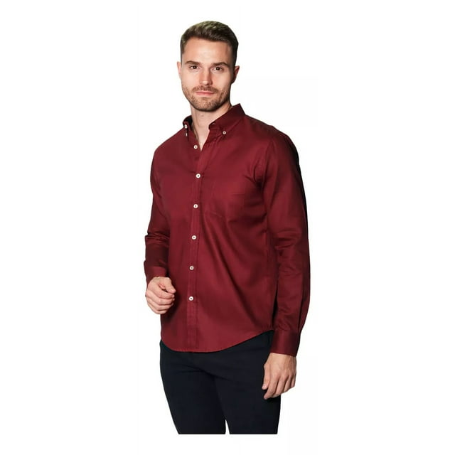 Camisas Para Hombre Manga Larga Lisa Regular Fit Basica
